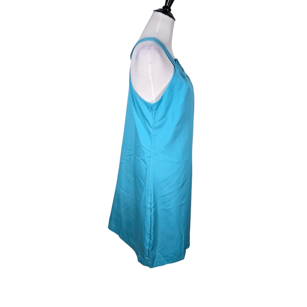 Merona Size 12 Turquoise Sleeveless Halter Shift Dress - Picture 3 of 10
